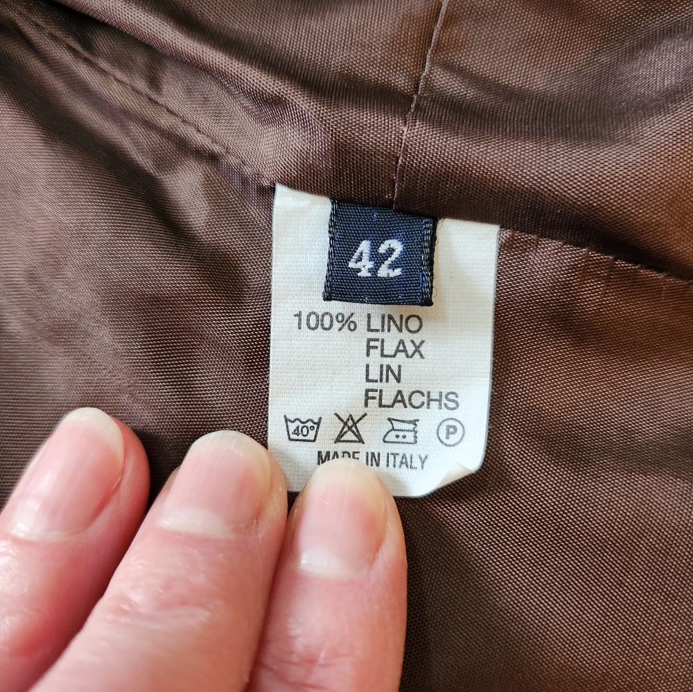Chocolate brown linen blazer - Picture 6 of 6